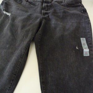 OLD NAVY NEW HIGH RISE O.G. STRAIGHT SECRET- SLIM POCKETS BLACK WOMEN JEANS   24